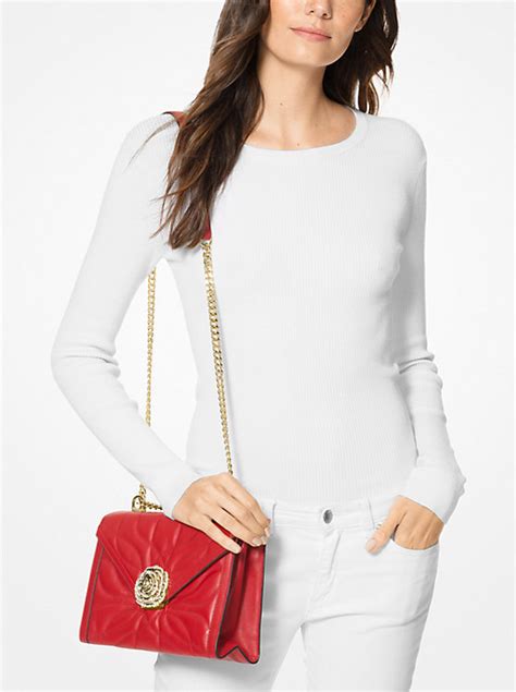 michael kors whitney large petal quilted leather convertible shoulder bag|Whitney Large Petal Quilted Leather Convertible Shoulder Bag.